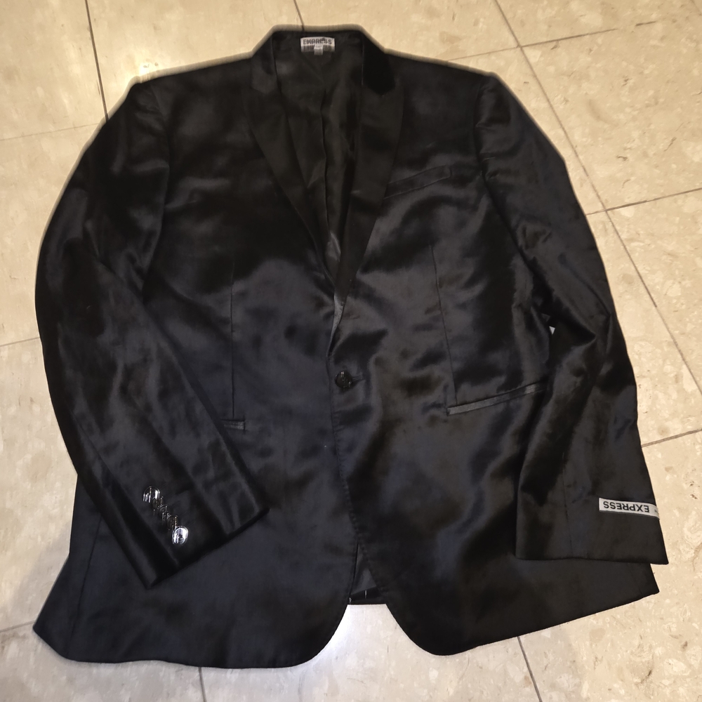 Express Black Men's Velvet Blazer or Tuxedo Blazer - NEW - 44R